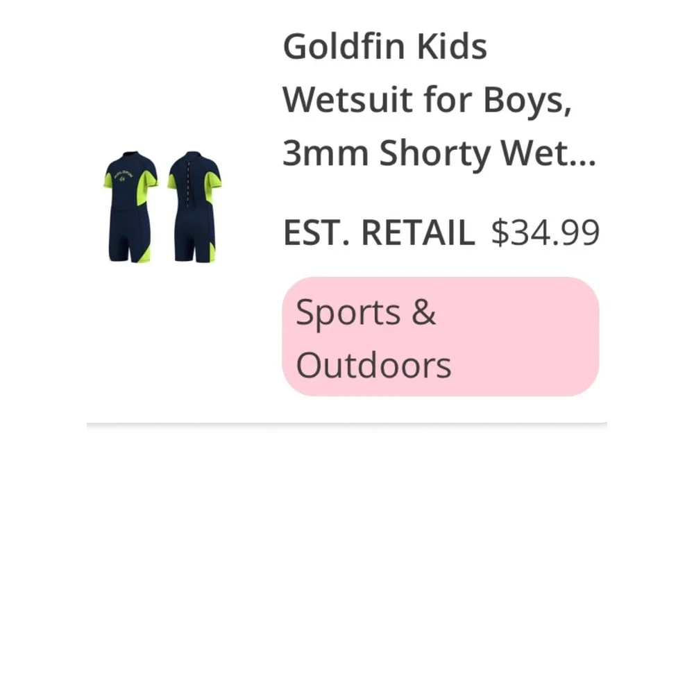 Goldfin Wetsuit Shorty Youth 8 Navy Blue Neon Yellow Excellent Back Zip Neoprene